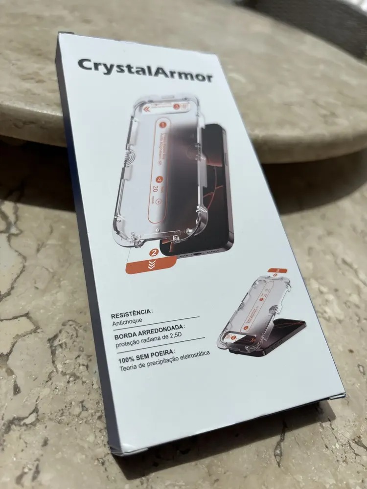 Caixa do produto Crystal Armor com as especificações
